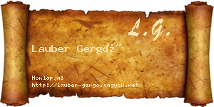 Lauber Gergő névjegykártya